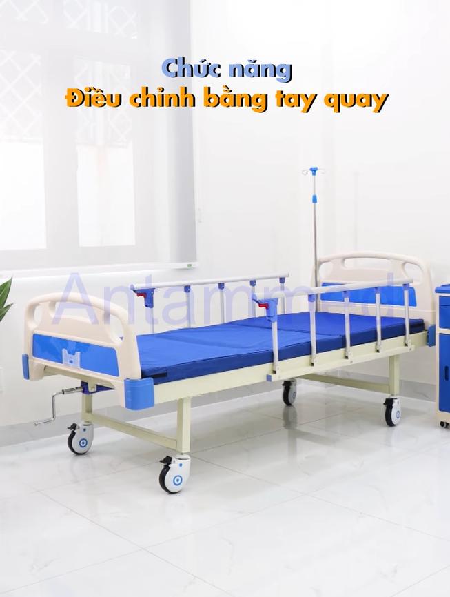 Giường y tế cho bệnh nhân chỉnh cơ 1 tay quay Hi-MEC HMHB-1010