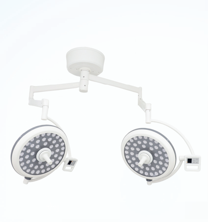 Đèn Led Phẫu Thuật, Đèn Mổ Treo Trần 2 Nhánh Full LED Bóng Đôi LED500/500