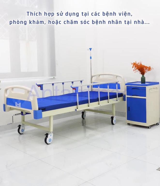 Giường y tế cho bệnh nhân chỉnh cơ 1 tay quay Hi-MEC HMHB-1010 - Ảnh 2
