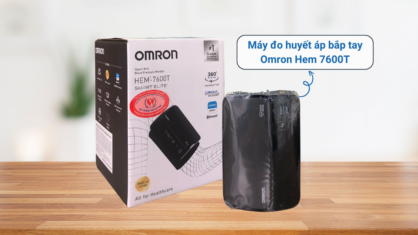 Máy đo huyết áp bắp tay Omron HEM 7600T (sản xuất tại Nhật Bản)